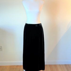 Rena Rowan Black Velour Maxi Skirt - Size 12 Petite